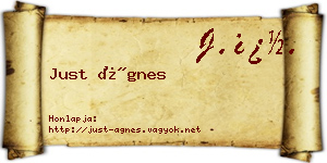 Just Ágnes névjegykártya