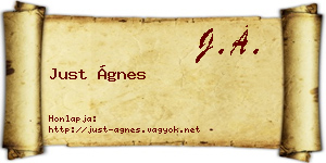 Just Ágnes névjegykártya