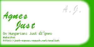 agnes just business card